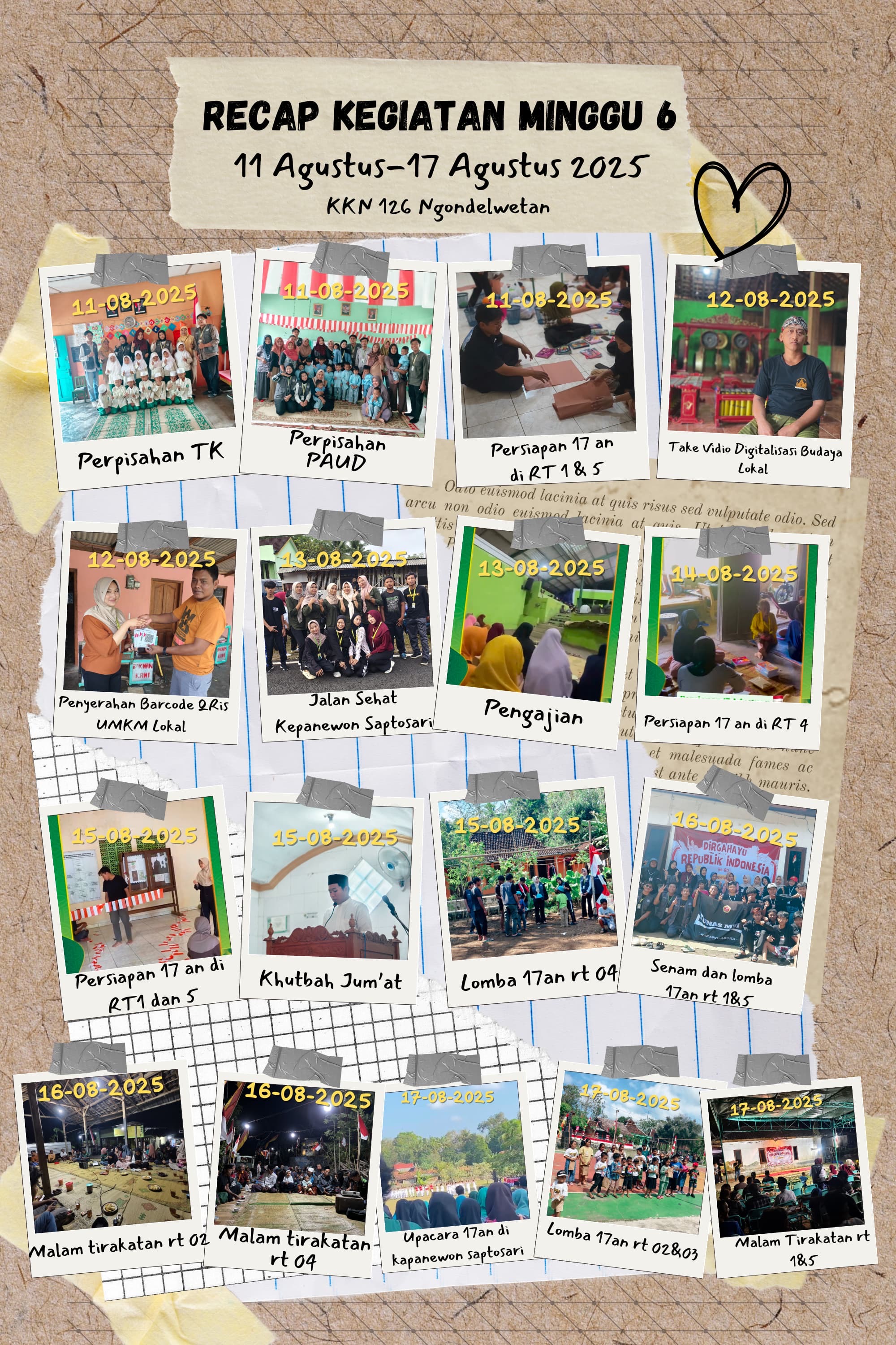 'Kegiatan Kami Minggu ' . 6
